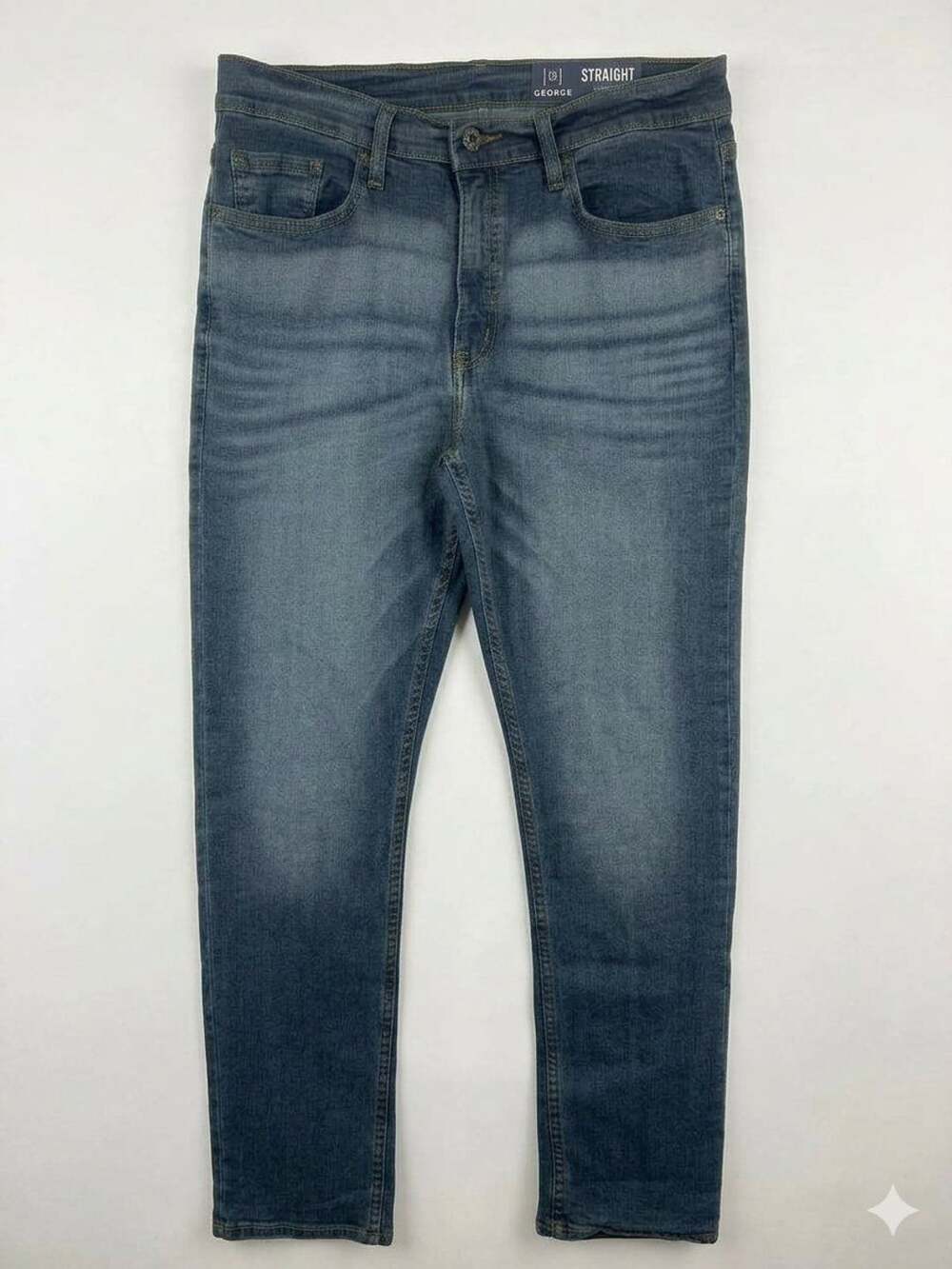 George Straight Jeans Size 32x34 Blue Denim Stretch